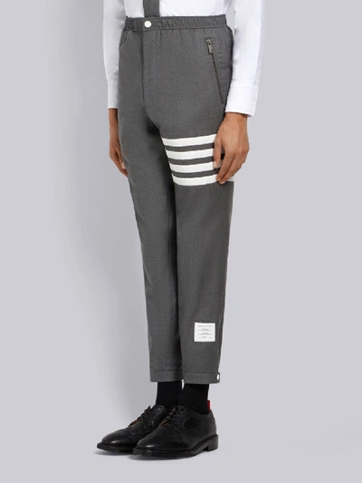 Shop Thom Browne Elastic Track Trouser In Grey