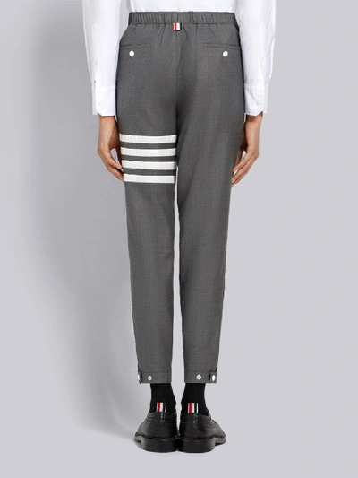 Thom Browne Snap Front Elastic Waist Track Trouser In Grey