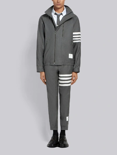 Thom Browne Snap Front Elastic Waist Track Trouser In Grey