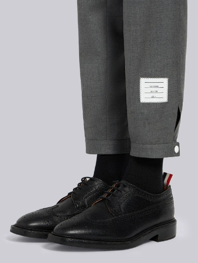 Thom Browne Snap Front Elastic Waist Track Trouser In Grey