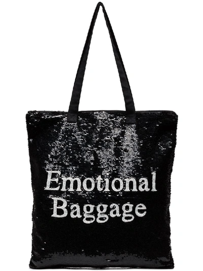 Shop Ashish Emotional Baggage Sequin Tote Bag - Black