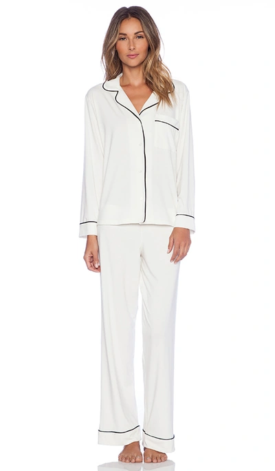 Shop Eberjey Gisele Pj Set In Ivory * Navy