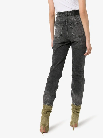 Shop Ksubi High-waisted Cropped Jeans In Black