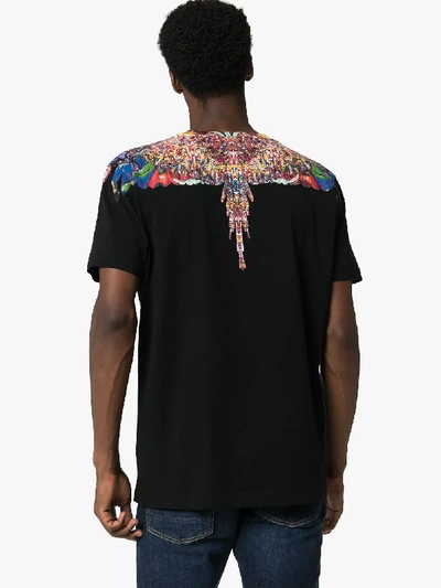 Shop Marcelo Burlon County Of Milan Printed Wings Cotton T-shirt In Black