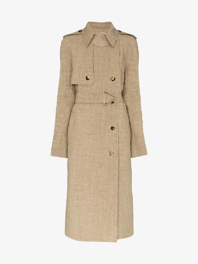 Shop Bottega Veneta Double-breasted Trench Coat In Neutrals