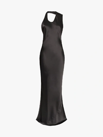 Shop Helmut Lang Halterneck Backless Gown In Black