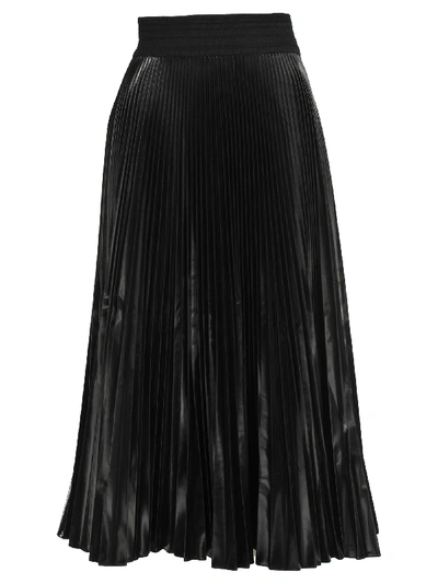 Shop Fendi Pleated Midi Skirt In Black