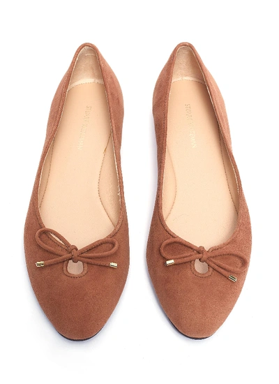 Shop Stuart Weitzman 'gabby' Suede Ballet Flats In Cappuccino