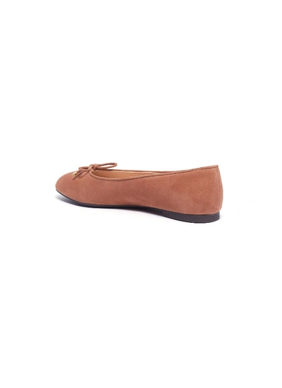 Shop Stuart Weitzman 'gabby' Suede Ballet Flats In Cappuccino