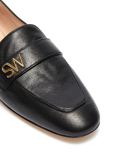 Shop Stuart Weitzman 'frances' Logo Leather Loafers