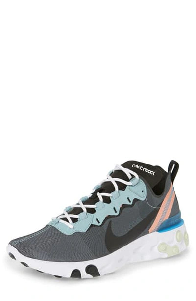 Shop Nike React Element 55 Sneaker In Ocean Cube/ Black/ Pink Quartz