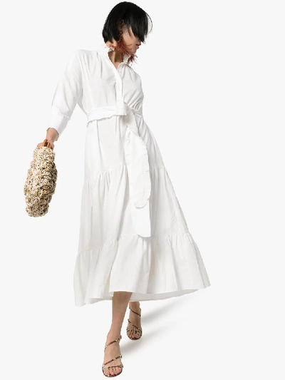 Shop Evi Grintela Phoebe Gathered Cotton Dress In White