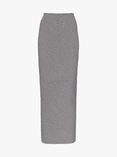 Shop Haider Ackermann Striped Wool Pencil Skirt In Black