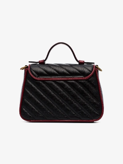 Shop Gucci Black Mini Marmont Shoulder Bag