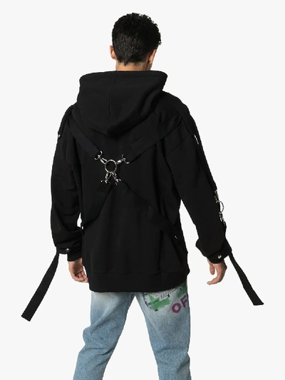Shop Faith Connexion X Ntmb Graphic Print Harness Strap Cotton Hoodie In Black