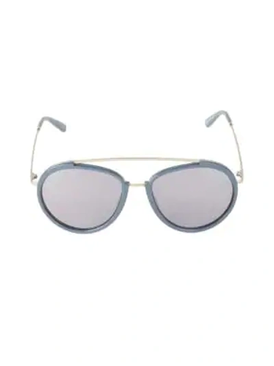 Shop Smoke X Mirrors Viva 55mm Browline Aviator Sunglasses In Blue Grey