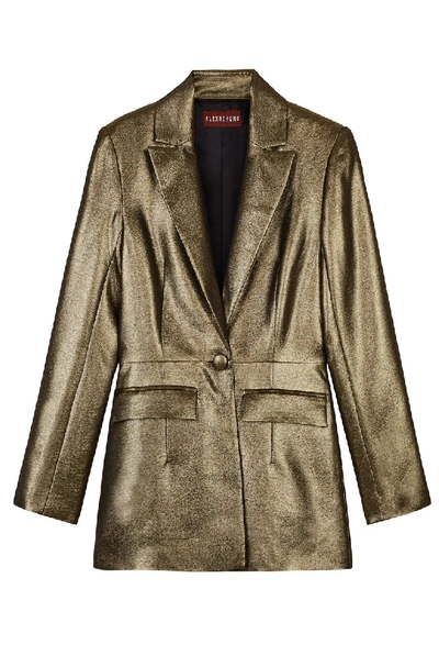 Shop Alexa Chung Gilver Single-button Jacket In Gold