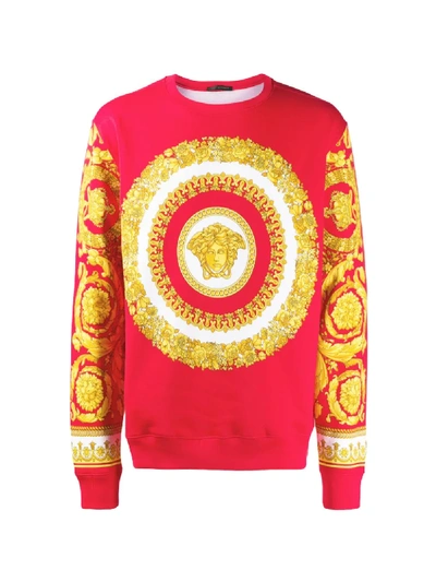 Shop Versace Medusa Print Sweatshirt In Red