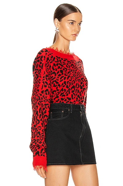 Shop Alanui Leopard Sweater In Red