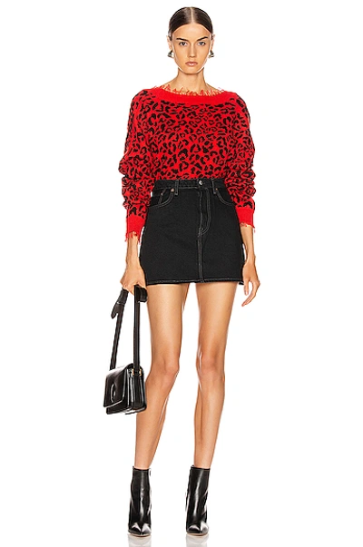 Shop Alanui Leopard Sweater In Red