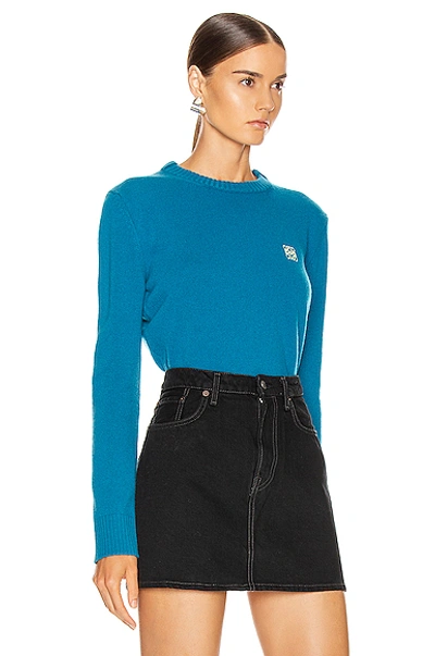 Shop Loewe Short Anagram Sweater In Cobalt Blue