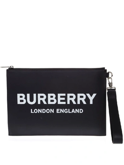 Shop Burberry Black Smooth Leather Clutch