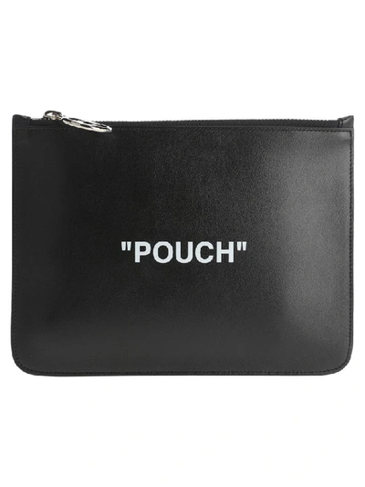 Shop Off-white Off White Quote Pouch Bag In Black