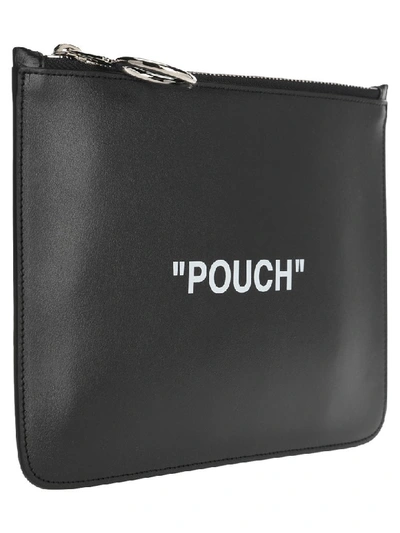 Shop Off-white Off White Quote Pouch Bag In Black