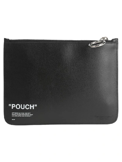 Shop Off-white Off White Quote Pouch Bag In Black