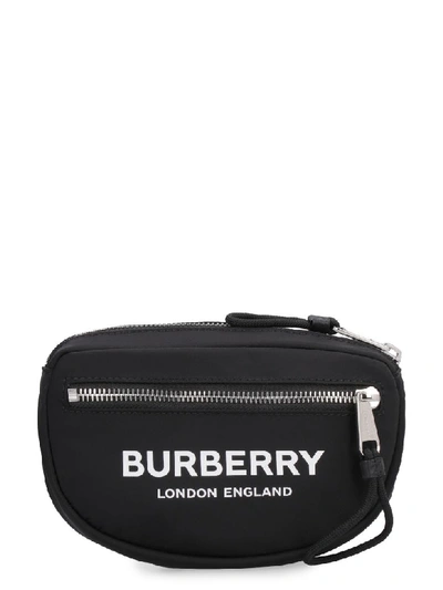 Shop Burberry Logo Print Nylon Belt Bag In Black