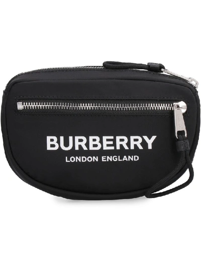 Shop Burberry Logo Print Nylon Belt Bag In Black