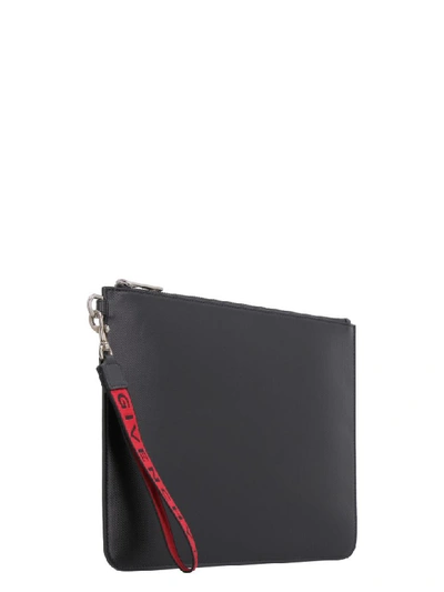 Shop Givenchy Pouch With Logoed Wristlet In Black