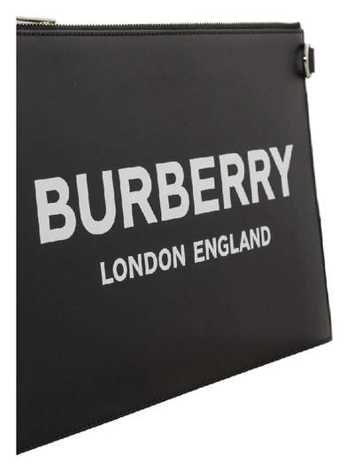 Shop Burberry Edin Logo Print Zip Pouch In Black