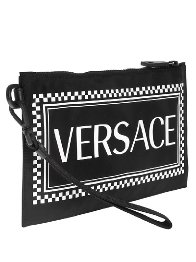 Shop Versace Logo Checked Clutch