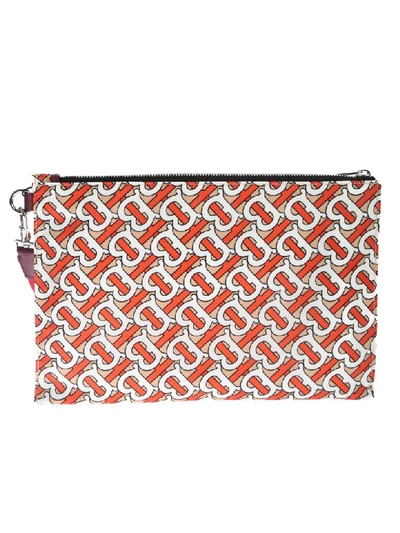 Shop Burberry B All-over Print Clutch