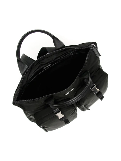 Shop Prada Nylon And Saffiano Tote Bag In Nero (black)