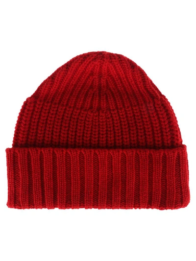 Shop Marni Logo Patch Beanie In Red
