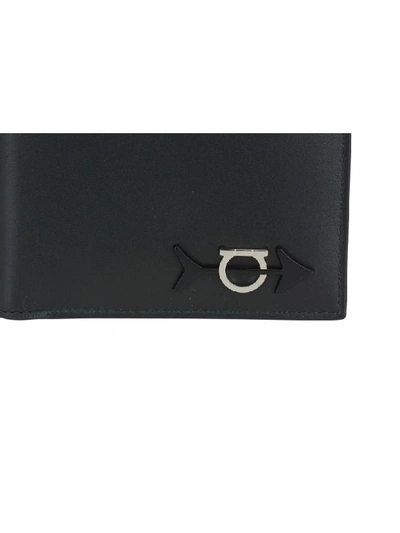 Shop Ferragamo Salvatore  Gancini Arrow Wallet In Black