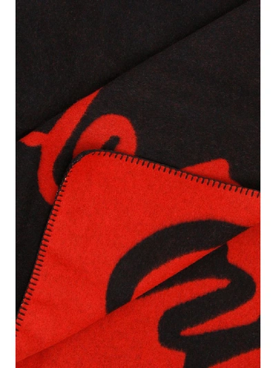 Shop Oamc Logo Blanket In Red (red)
