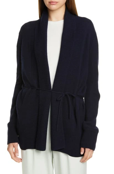 Shop Vince Rib Front Wool & Cashmere Cardigan In Coastal