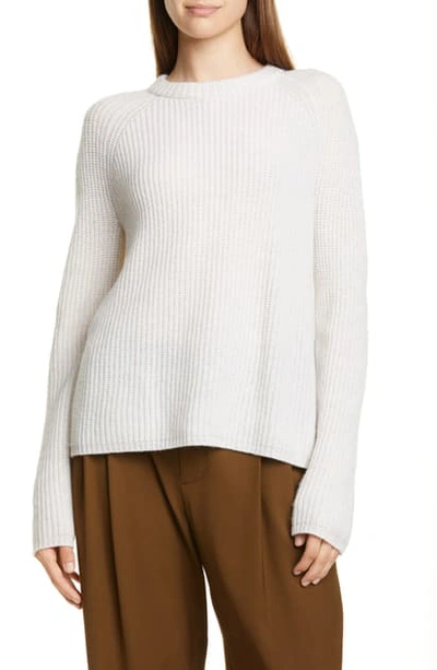 Shop Vince Shaker Stitch Cashmere Sweater In Heather White