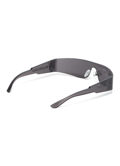 Shop Balenciaga Rectangular Frame Sunglasses In Grey