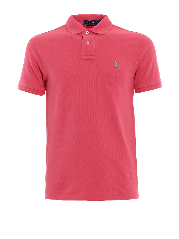 Polo Ralph Lauren Logo Embroidery Classic Polo Shirt In Light Red ...