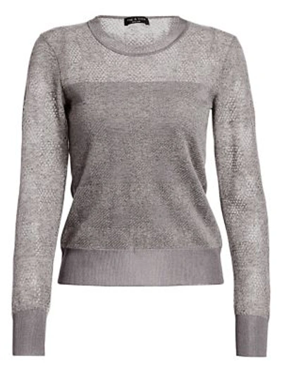Shop Rag & Bone Charlotte Buffalo Check Crewneck Sweater In Grey