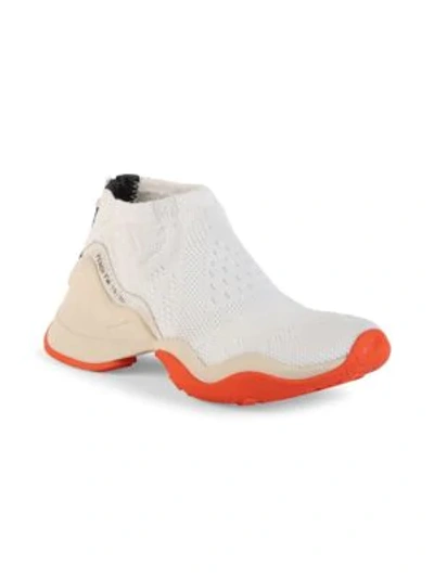 Shop Fendi Jacquard Neoprene Sneakers In White