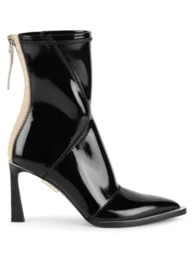 Shop Fendi Patent Neoprene Ankle Boots In Black