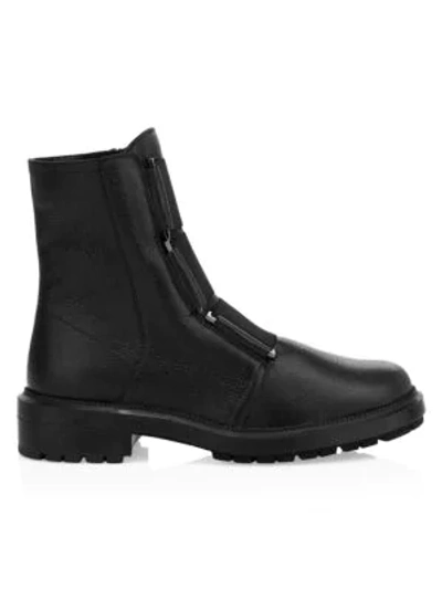 Shop Aquatalia Liv Leather Combat Boots In Black