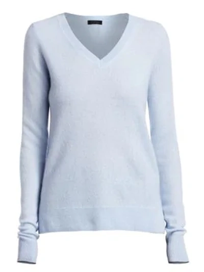 Shop Saks Fifth Avenue Collection Cashmere V-neck Sweater In Airy Blue
