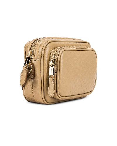 Shop Burberry Small Monogram Camera Bag In Honey