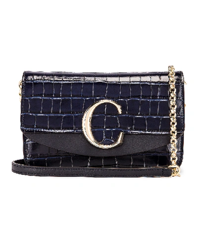 Chloé Chloé C Embossed Croc Chain Clutch Bag (Clutch Bags,Pouch